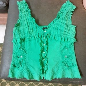 Unique Frayed Edge Embroidered Summery Camisole Top